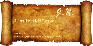 Justin Márta névjegykártya